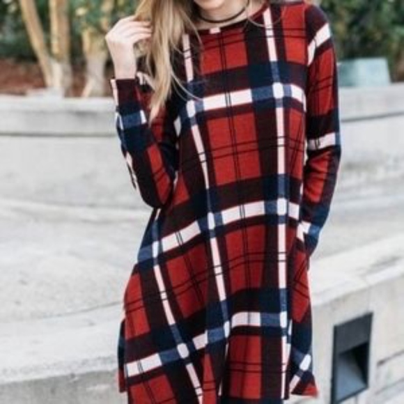 Christina Plaid Sweater Dress - Picture 2 of 4